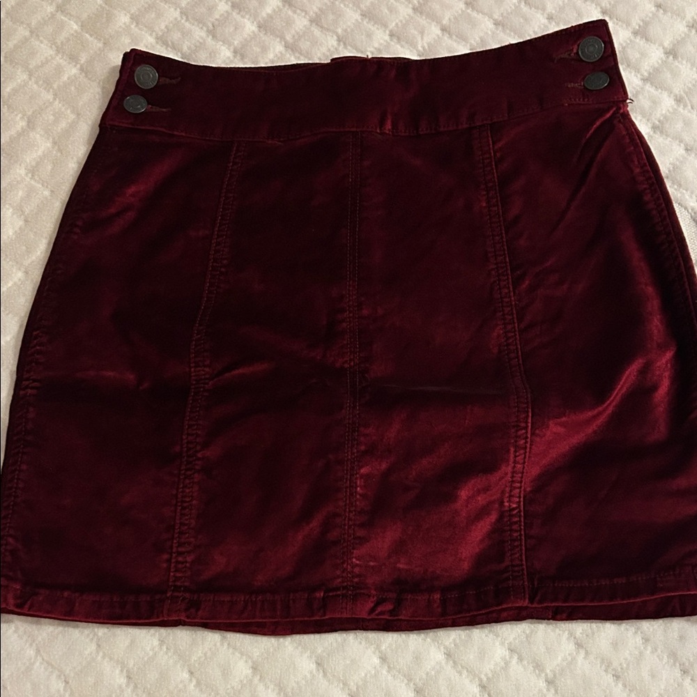 Free People Burgundy Mini Skirt